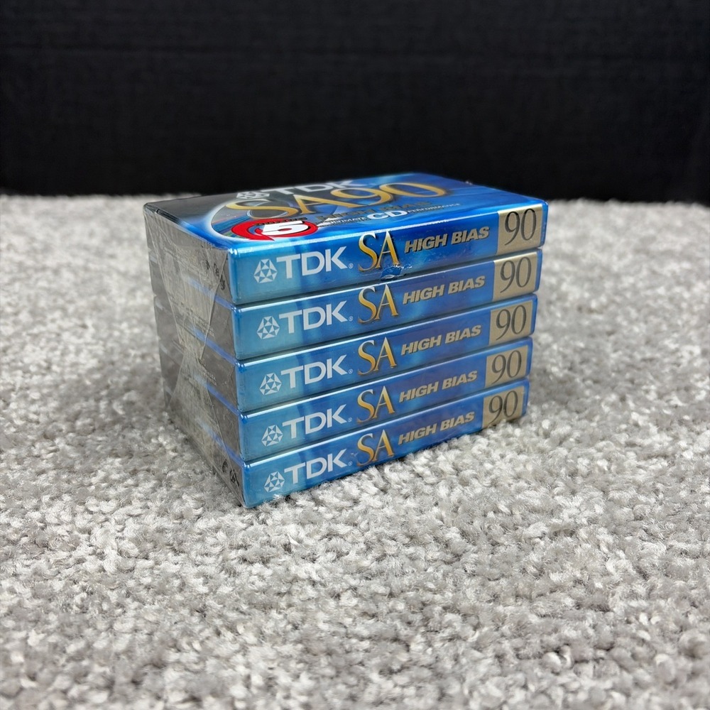 TDK SA90 High Bias Cassette Tapes Pack Of 5 Brand NEW